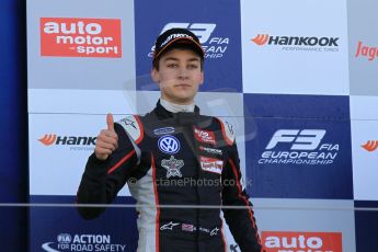 World © Octane Photographic Ltd. FIA European F3 Championship, Silverstone Race 3 rookie podium, UK, Sunday 12th April 2015. Van Amersfoort Racing – Charles Leclerc, Dallara F312 – Volkswagen. Digital Ref : 1224LW1L1000