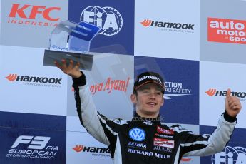 World © Octane Photographic Ltd. FIA European F3 Championship, Silverstone Race 3 rookie podium, UK, Sunday 12th April 2015. Van Amersfoort Racing – Charles Leclerc, Dallara F312 – Volkswagen. Digital Ref : 1224LW1L1033