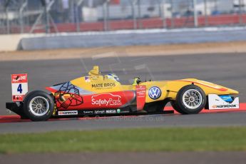 World © Octane Photographic Ltd. FIA European F3 Championship, Silverstone test day, UK, Tuesday 7th April 2015. Jagonya Ayam with Carlin – Gustavo Menezes, Dallara F312 – Volkswagen. Digital Ref : 1216LB1D3810