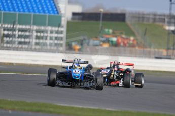 World © Octane Photographic Ltd. FIA European F3 Championship, Silverstone test day, UK, Tuesday 7th April 2015. Signature – Dorian Boccolacci, Dallara F312 – Volkswagen and Team West-Tec F3 – Fabian Schiller, Dallara F312 – Mercedes-Benz. Digital Ref : 1216LB1D3856