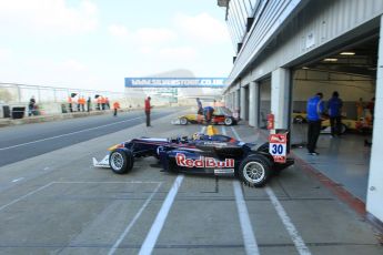 World © Octane Photographic Ltd. FIA European F3 Championship, Silverstone test day, UK, Tuesday 7th April 2015. Carlin – Calum Ilott, Dallara F312 – Volkswagen and Jagonya Ayam with Carlin – Gustavo Menezes. Digital Ref : 1216LW1L8801