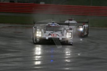 World © Octane Photographic Ltd. FIA World Endurance Championship (WEC), 6 Hours of Silverstone Free Practice 3, UK, Saturday 11th April 2015. Porsche Team – Porsche 919 Hybrid - LM LMP1 – Romain Dumas, Neel Jani and Marc Lieb and Audi Sport Team Joest- Audi R18 e-tron Quatrro - LMP1 - Andre Lotterer, Benoit Treluyer and Marcel Fassler. Digital Ref : 1221LB1D6948