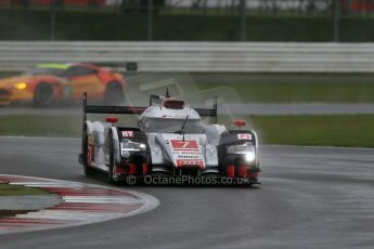 World © Octane Photographic Ltd. FIA World Endurance Championship (WEC), 6 Hours of Silverstone Free Practice 3, UK, Saturday 11th April 2015. Audi Sport Team Joest- Audi R18 e-tron Quatrro - LMP1 - Andre Lotterer, Benoit Treluyer and Marcel Fassler and Aston Martin Racing – Aston Martin Vantage GTE - LMGTE Pro – Darren Turner and Stefan Mucke. Digital Ref : 1221LB1D7206