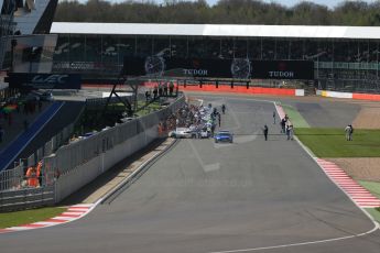 World © Octane Photographic Ltd. FIA World Endurance Championship (WEC), 6 Hours of Silverstone Race, UK, Sunday 12th April 2015. Historic Le Mans style line up at the start. Digital Ref : 1225LB1D8481