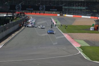 World © Octane Photographic Ltd. FIA World Endurance Championship (WEC), 6 Hours of Silverstone Race, UK, Sunday 12th April 2015. Historic Le Mans style line up at the start. Digital Ref : 1225LB1D8493