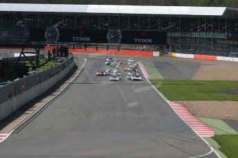 World © Octane Photographic Ltd. FIA World Endurance Championship (WEC), 6 Hours of Silverstone Race, UK, Sunday 12th April 2015. Porsche Team – Porsche 919 Hybrid - LMP1 - Timo Bernhard, Mark Webber and Brendon Hartley heads the rolling start. Digital Ref : 1225LB1D8592