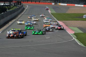 World © Octane Photographic Ltd. FIA World Endurance Championship (WEC), 6 Hours of Silverstone Race, UK, Sunday 12th April 2015. The pack heads in to the 1st corner. Digital Ref : 1225LB1D8628