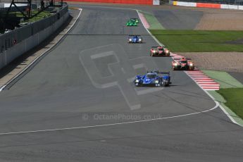 World © Octane Photographic Ltd. FIA World Endurance Championship (WEC), 6 Hours of Silverstone Race, UK, Sunday 12th April 2015. KCMG – Oreca 05 – LMP2 – Matthew Howson, Richard Bradley and Nick Tandy and G-Drive Racing – Ligier JS P2 – LMP2 – Roman Rusinov, Julien Canal and Sam Bird follwed by Gustavo Yacaman, Ricardo Gonzalez and Luis Felipe Derani. Digital Ref : 1225LB1D8681