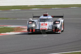 World © Octane Photographic Ltd. FIA World Endurance Championship (WEC), 6 Hours of Silverstone Race, UK, Sunday 12th April 2015. Audi Sport Team Joest- Audi R18 e-tron Quatrro - LMP1 - Oliver Jarvis, Lucas di Grassi and Loic Duval. Digital Ref : 1225LB1D8830