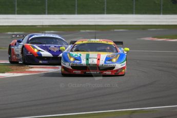 World © Octane Photographic Ltd. FIA World Endurance Championship (WEC), 6 Hours of Silverstone Race, UK, Sunday 12th April 2015. AF Corse – Ferrari F458 Italia GT2 - LMGTE Pro – Davide Rigon and James Calado then SMP Racing – Ferrari F458 Italia GT2 - LMGTE Am – Viktor Shaytar, Aleksey Basov and Andrea Bertolini. Digital Ref : 1225LB1D8933