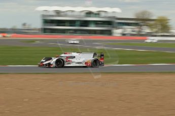 World © Octane Photographic Ltd. FIA World Endurance Championship (WEC), 6 Hours of Silverstone Race, UK, Sunday 12th April 2015. Audi Sport Team Joest- Audi R18 e-tron Quatrro - LMP1 - Andre Lotterer, Benoit Treluyer and Marcel Fassler. Digital Ref : 1225LW1L1506