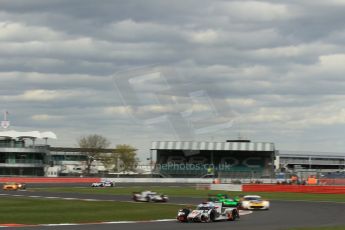 World © Octane Photographic Ltd. FIA World Endurance Championship (WEC), 6 Hours of Silverstone Race, UK, Sunday 12th April 2015. Audi Sport Team Joest- Audi R18 e-tron Quatrro - LMP1 - Andre Lotterer, Benoit Treluyer and Marcel Fassler and Labre Competition – Chevrolet Corvette C7.R - LMGTE Am – Gianluca Roda, Paolo Ruberti and Kristian Poulson. Digital Ref : 1225LW1L1770