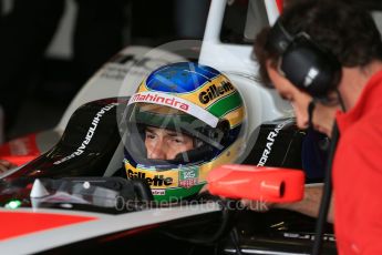 World © Octane Photographic Ltd. FIA Formula E testing – Donington Park 10th August 2015, Mahindra M2ELECTRO. Mahindra – Nick Heidfeld. Digital Ref : 1366LB1D4304