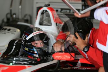 World © Octane Photographic Ltd. FIA Formula E testing – Donington Park 10th August 2015, Mahindra M2ELECTRO. Mahindra – Nick Heidfeld. Digital Ref : 1366LB1D4371