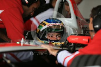 World © Octane Photographic Ltd. FIA Formula E testing – Donington Park 10th August 2015, Mahindra M2ELECTRO. Mahindra – Bruno Senna. Digital Ref : 1366LB1D4375