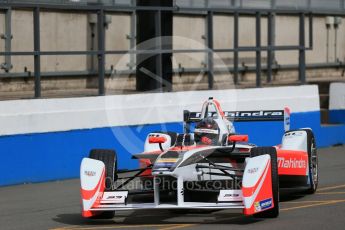 World © Octane Photographic Ltd. FIA Formula E testing – Donington Park 10th August 2015, Mahindra M2ELECTRO. Mahindra – Nick Heidfeld. Digital Ref : 1366LB1D4471