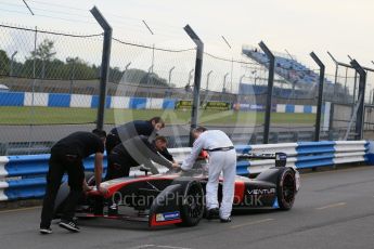 World © Octane Photographic Ltd. FIA Formula E testing – Donington Park 11th August 2015, Venturi VM200-FE-01. Venturi – Jacques Villeneuve stopped on track. Digital Ref : 1367LB1D4709
