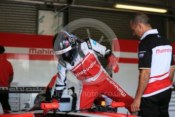 World © Octane Photographic Ltd. FIA Formula E testing – Donington Park 11th August 2015, Mahindra M2ELECTRO. Mahindra – Nick Heidfeld. Digital Ref : 1367LB5D2580
