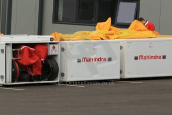 World © Octane Photographic Ltd. Saturday 2nd May 2015 Donington Park base. Cars packing for Monaco ePrix. Digital Ref : 1243CB1L5287
