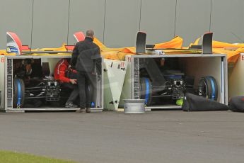 World © Octane Photographic Ltd. Saturday 2nd May 2015 Donington Park base. Cars packing for Monaco ePrix. Digital Ref : 1243CB1L5288