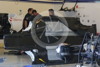 World © Octane Photographic Ltd. Sauber F1 Team C34-Ferrari – Floor pan. Saturday 25th July 2015, F1 Hungarian GP Qualifying, Hungaroring, Hungary. Digital Ref: 1356CB7D8660