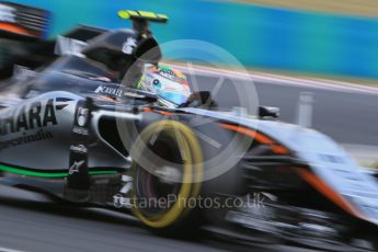 World © Octane Photographic Ltd. Sahara Force India VJM08B – Sergio Perez. Saturday 25th July 2015, F1 Hungarian GP Qualifying, Hungaroring, Hungary. Digital Ref: 1356LB1D1039