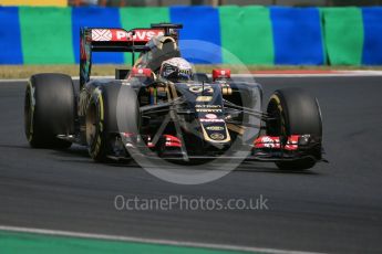 World © Octane Photographic Ltd. Lotus F1 Team E23 Hybrid – Romain Grosjean. Saturday 25th July 2015, F1 Hungarian GP Qualifying, Hungaroring, Hungary. Digital Ref: 1356LB1D1187