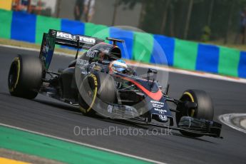 World © Octane Photographic Ltd. McLaren Honda MP4/30 – Fernando Alonso. Saturday 25th July 2015, F1 Hungarian GP Qualifying, Hungaroring, Hungary. Digital Ref: 1356LB1D1287