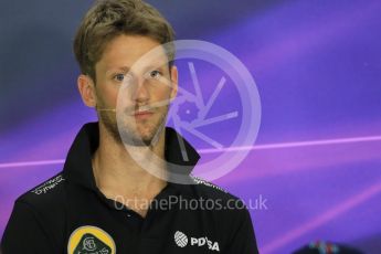 World © Octane Photographic Ltd. FIA Drivers’ Press Conference. Thursday 23rd July 2015, F1 Hungarian GP, Hungaroring, Hungary. Lotus F1 Team – Romain Grosjean. Digital Ref: 1345LB1D7176