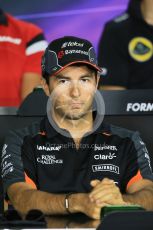 World © Octane Photographic Ltd. FIA Drivers’ Press Conference. Thursday 23rd July 2015, F1 Hungarian GP, Hungaroring, Hungary. Sahara Force India – Sergio Perez. Digital Ref: 1345LB1D7247