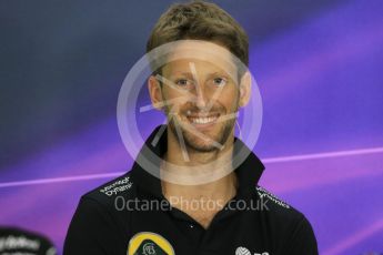 World © Octane Photographic Ltd. FIA Drivers’ Press Conference. Thursday 23rd July 2015, F1 Hungarian GP, Hungaroring, Hungary. Lotus F1 Team – Romain Grosjean. Digital Ref: 1345LB1D7476