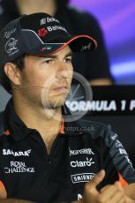 World © Octane Photographic Ltd. FIA Drivers’ Press Conference. Thursday 23rd July 2015, F1 Hungarian GP, Hungaroring, Hungary. Sahara Force India – Sergio Perez. Digital Ref: 1345LB1D7506