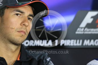 World © Octane Photographic Ltd. FIA Drivers’ Press Conference. Thursday 23rd July 2015, F1 Hungarian GP, Hungaroring, Hungary. Sahara Force India – Sergio Perez. Digital Ref: 1345LB1D7515