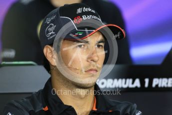 World © Octane Photographic Ltd. FIA Drivers’ Press Conference. Thursday 23rd July 2015, F1 Hungarian GP, Hungaroring, Hungary. Sahara Force India – Sergio Perez. Digital Ref: 1345LB1D7528