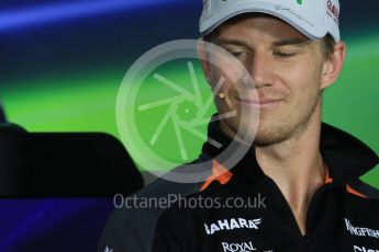 World © Octane Photographic Ltd. FIA Drivers’ Press Conference. Thursday 23rd July 2015, F1 Hungarian GP, Hungaroring, Hungary. Sahara Force India – Nico Hulkenberg. Digital Ref: 1345LB1D7546