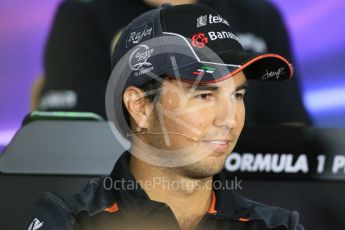 World © Octane Photographic Ltd. FIA Drivers’ Press Conference. Thursday 23rd July 2015, F1 Hungarian GP, Hungaroring, Hungary. Sahara Force India – Sergio Perez. Digital Ref: 1345LB1D7555