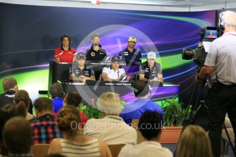 World © Octane Photographic Ltd. FIA Drivers’ Press Conference. Thursday 23rd July 2015, F1 Hungarian GP, Hungaroring, Hungary. Lotus F1 Team – Romain Grosjean, Sahara Force India – Nico Hulkenberg, Williams Martini Racing – Felipe Massa, Manor Marussia F1 Team – Roberto Merhi, Sauber F1 Team – Felipe Nasr and Sahara Force India – Sergio Perez. Digital Ref: 1345LB5D0175