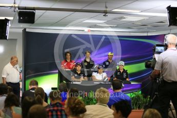 World © Octane Photographic Ltd. FIA Drivers’ Press Conference. Thursday 23rd July 2015, F1 Hungarian GP, Hungaroring, Hungary. Lotus F1 Team – Romain Grosjean, Sahara Force India – Nico Hulkenberg, Williams Martini Racing – Felipe Massa, Manor Marussia F1 Team – Roberto Merhi, Sauber F1 Team – Felipe Nasr and Sahara Force India – Sergio Perez. Digital Ref: 1345LB5D0183