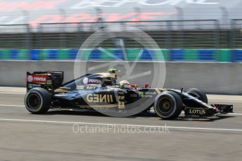 World © Octane Photographic Ltd. Lotus F1 Team E23 Hybrid – Pastor Maldonado. Friday 24th July 2015, F1 Hungarian GP Practice 1, Hungaroring, Hungary. Digital Ref: 1346CB1L4929
