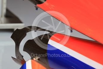 World © Octane Photographic Ltd. Manor Marussia F1 Team MR03B – engine cover. Friday 24th July 2015, F1 Hungarian GP Practice 1, Hungaroring, Hungary. Digital Ref: 1346CB1L5027