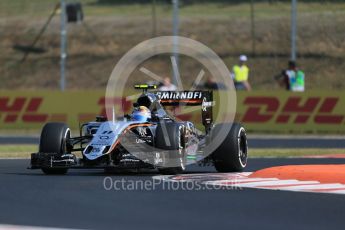 World © Octane Photographic Ltd. Sahara Force India VJM08B – Sergio Perez. Friday 24th July 2015, F1 Hungarian GP Practice 1, Hungaroring, Hungary. Digital Ref: 1346LB1D7700