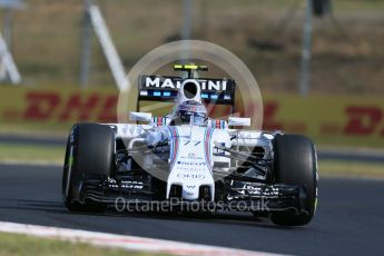 World © Octane Photographic Ltd. Williams Martini Racing FW37 – Valtteri Bottas. Friday 24th July 2015, F1 Hungarian GP Practice 1, Hungaroring, Hungary. Digital Ref: 1346LB1D7778