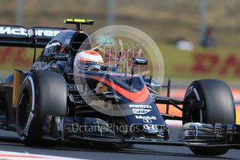 World © Octane Photographic Ltd. McLaren Honda MP4/30 - Jenson Button. Friday 24th July 2015, F1 Hungarian GP Practice 1, Hungaroring, Hungary. Digital Ref: 1346LB1D7812