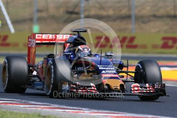 World © Octane Photographic Ltd. Scuderia Toro Rosso STR10 – Max Verstappen. Friday 24th July 2015, F1 Hungarian GP Practice 1, Hungaroring, Hungary. Digital Ref: 1346LB1D8269