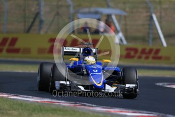 World © Octane Photographic Ltd. Sauber F1 Team C34-Ferrari – Marcus Ericsson. Friday 24th July 2015, F1 Hungarian GP Practice 1, Hungaroring, Hungary. Digital Ref: 1346LB1D8346