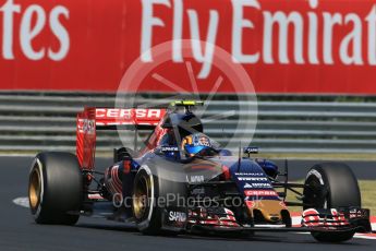 World © Octane Photographic Ltd. Scuderia Toro Rosso STR10 – Carlos Sainz Jnr. Friday 24th July 2015, F1 Hungarian GP Practice 1, Hungaroring, Hungary. Digital Ref: 1346LB1D8418