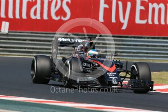 World © Octane Photographic Ltd. McLaren Honda MP4/30 – Fernando Alonso. Friday 24th July 2015, F1 Hungarian GP Practice 1, Hungaroring, Hungary. Digital Ref: 1346LB1D8438