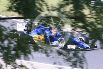 World © Octane Photographic Ltd. Sauber F1 Team C34-Ferrari – Felipe Nasr. Friday 24th July 2015, F1 Hungarian GP Practice 2, Hungaroring, Hungary. Digital Ref: 1348CB1L5469