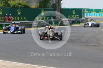 World © Octane Photographic Ltd. Lotus F1 Team E23 Hybrid – Pastor Maldonado, Sauber F1 Team C34-Ferrari – Felipe Nasr and Williams Martini Racing FW37 – Felipe Massa. Friday 24th July 2015, F1 Hungarian GP Practice 2, Hungaroring, Hungary. Digital Ref: 1348CB7D8132