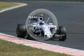 World © Octane Photographic Ltd. Williams Martini Racing FW37 – Valtteri Bottas. Friday 24th July 2015, F1 Hungarian GP Practice 2, Hungaroring, Hungary. Digital Ref: 1348LB1D8868